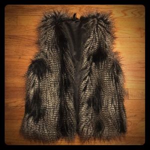 Faux Feather style fur vest